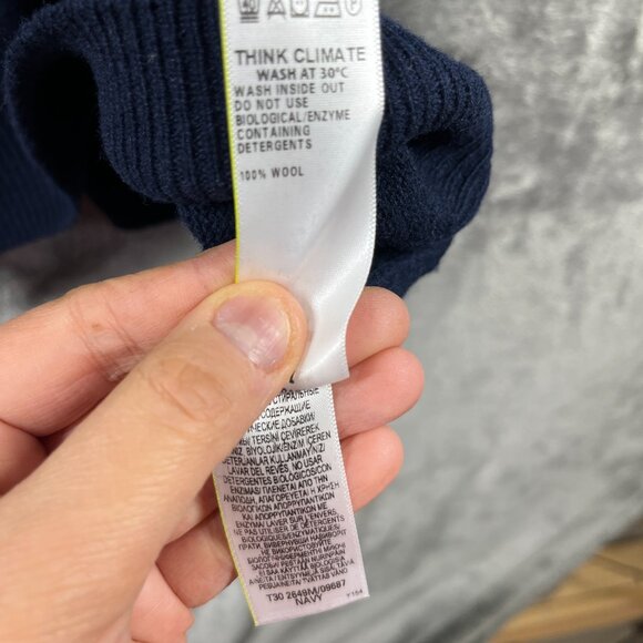 M&S Sweater Mens Large Blue Extra Fine Lambswool V-Neck Knit Preppy - Picture 7 of 11